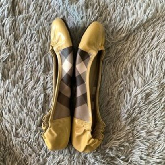 BURBERRY patent leather nova check ballet … - Picture 4 of 10